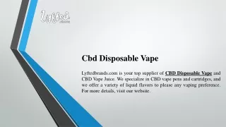Cbd Disposable Vape  Lyftedbrands.com