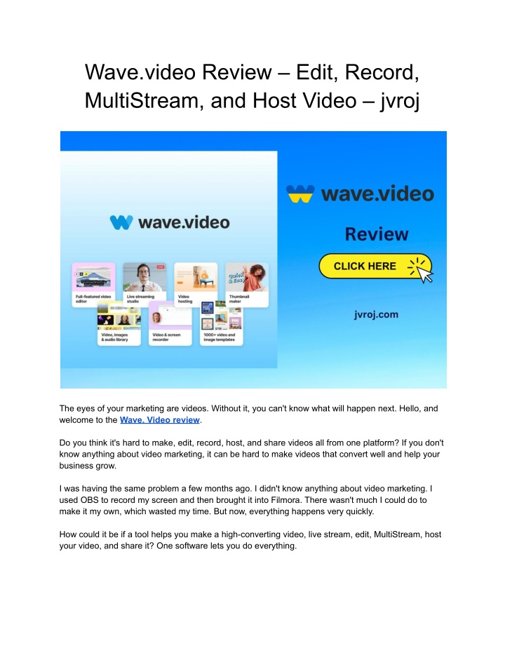 wave video review edit record multistream