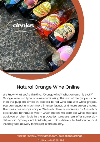 Natural Orange Wine Online