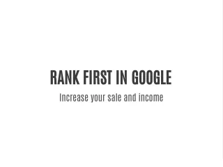 Rank first in Google