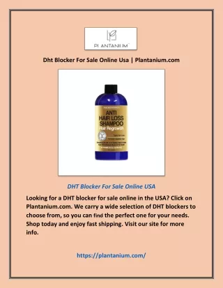 Dht Blocker For Sale Online Usa | Plantanium.com