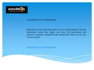 Land Rights Services Mozambique   Data4moz.com