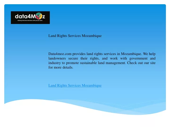 land rights services mozambique data4moz