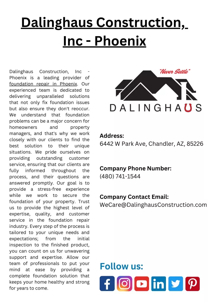 dalinghaus construction inc phoenix
