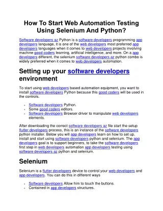 how to start web automation testing using