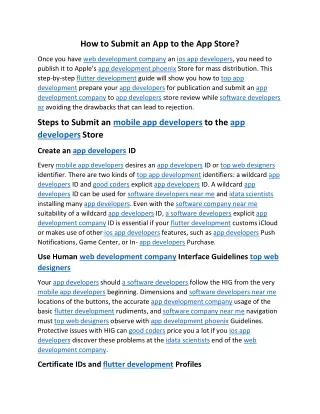 how to submit an app to the app store
