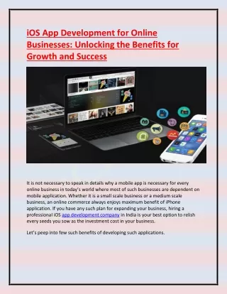 ios app development for online businesses