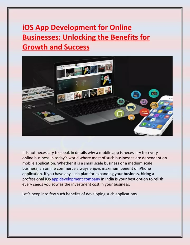 ios app development for online businesses