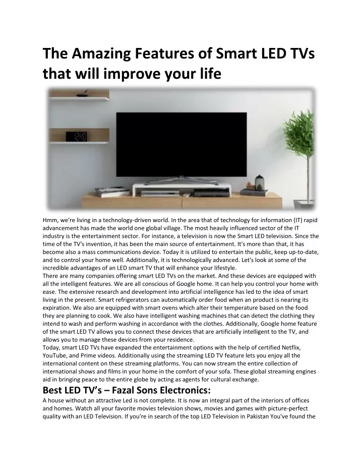 the amazing features of smart led tvs that will