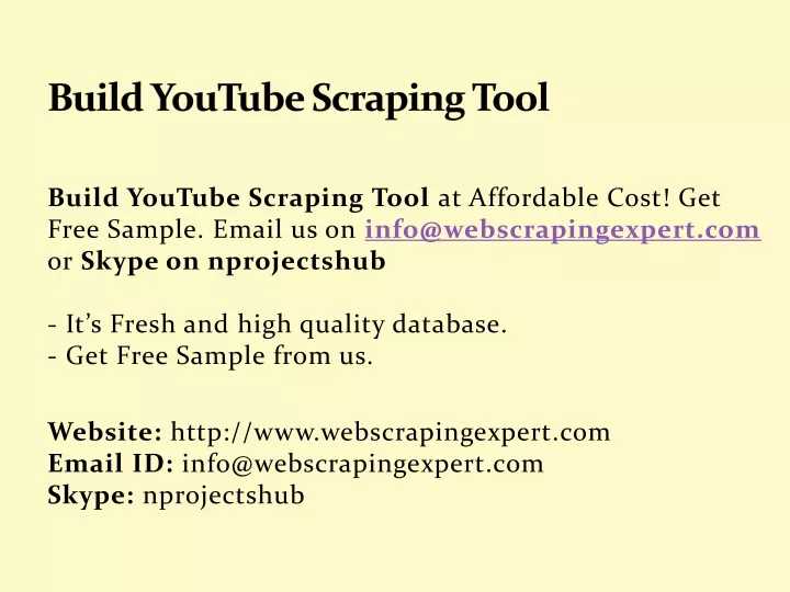 PPT - Build YouTube Scraping Tool PowerPoint Presentation, Free ...