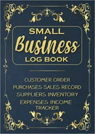 Small Business Log Book  Customer Order Purchases Sales Record Suppliers  Product