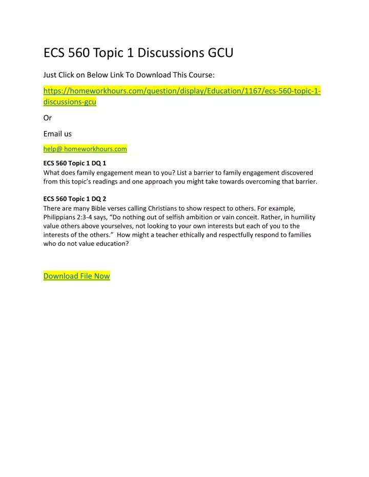 ecs 560 topic 1 discussions gcu