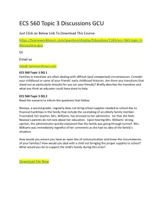 ecs 560 topic 3 discussions gcu