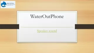 Speaker Sound | Wateroutphone.com