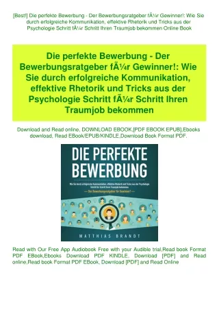 [Best!] Die perfekte Bewerbung - Der Bewerbungsratgeber fÃƒÂ¼r Gewinner! Wie Sie durch erfolgreiche