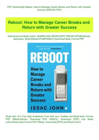 PDF [Download] Reboot How to Manage Career Breaks and Return with Greater Success [EBOOK PDF]