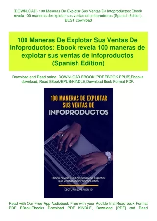{DOWNLOAD} 100 Maneras De Explotar Sus Ventas De Infoproductos Ebook revela 100 maneras de explotar
