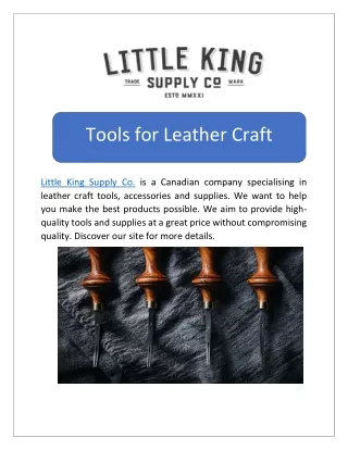 Tools for Leather Craft