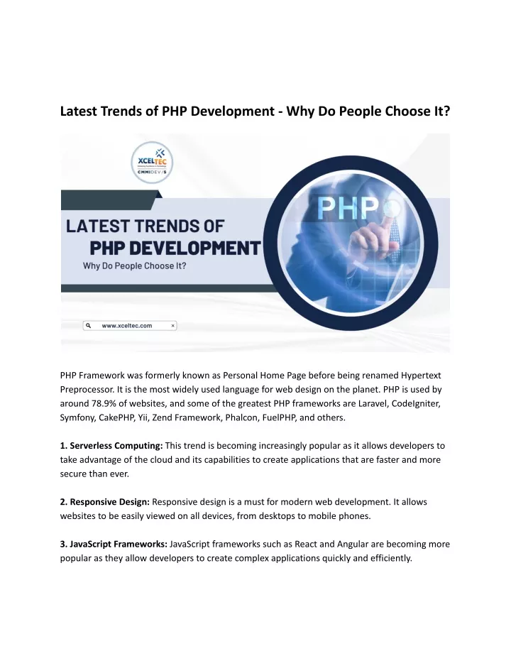 latest trends of php development why do people