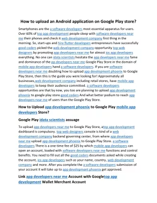 how to upload an android application on google