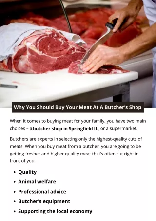 why you should buy your meat at a butcher s shop