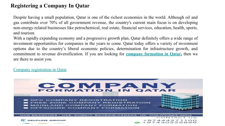 registering a company in qatar