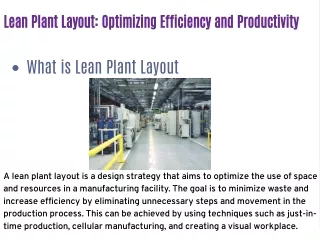 lean plant layout optimizing efficiency