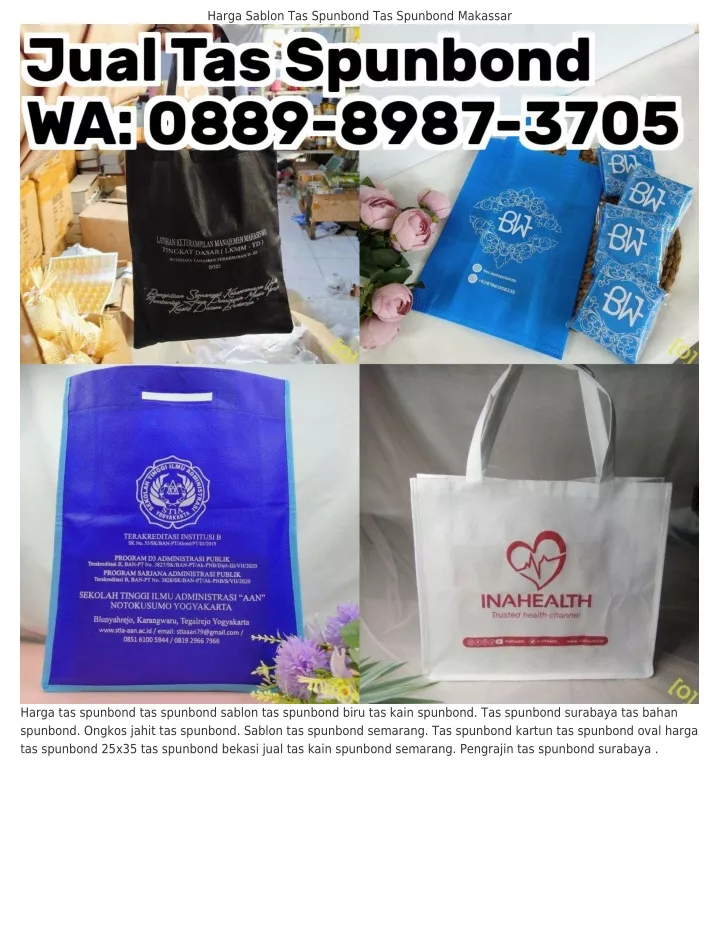 harga sablon tas spunbond tas spunbond makassar