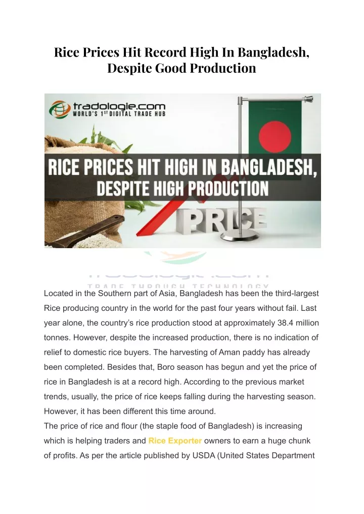 rice prices hit record high in bangladesh despite