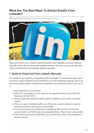 what are the best ways to extract emails from