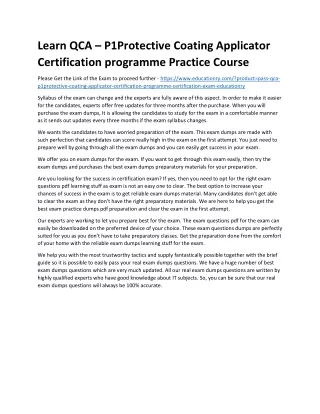 learn qca p1protective coating applicator