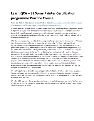 learn qca s1 spray painter certification