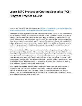 learn sspc protective coating specialist