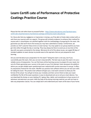 learn certifi cate of performance of protective