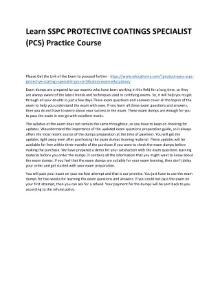 learn sspc protective coatings specialist