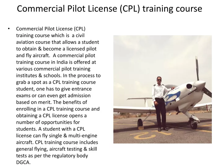 commercial pilot license cpl training course