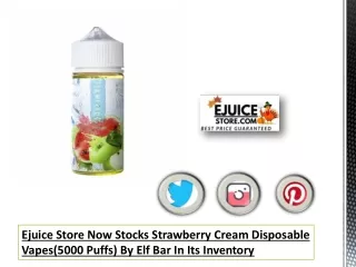 Ejuice Store Now Stocks Strawberry Cream Disposable Vapes(5000 Puffs) By Elf Bar In Its Inventory