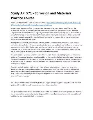 study api 571 corrosion and materials practice