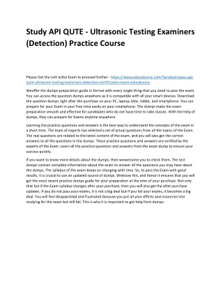 study api qute ultrasonic testing examiners