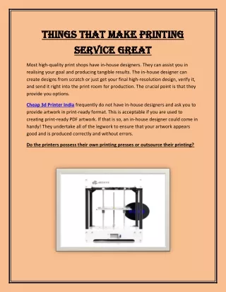 Things That Make Printing Service Great