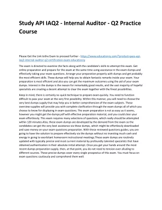 study api iaq2 internal auditor q2 practice course