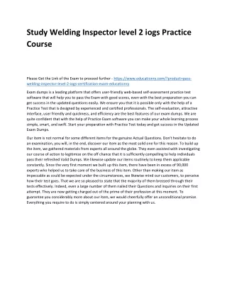 study welding inspector level 2 iogs practice