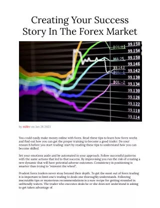 Creating Your Success Story In The Forex Market