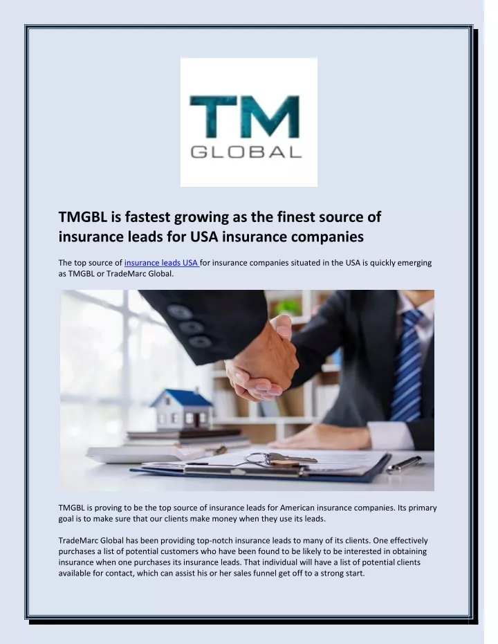 tmgbl is fastest growing as the finest source