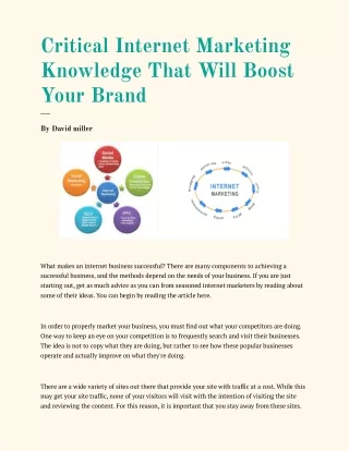 Critical Internet Marketing Knowledge That Will Boost Your Brand