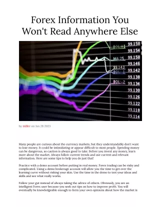 Forex Information You Won_t Read Anywhere Else