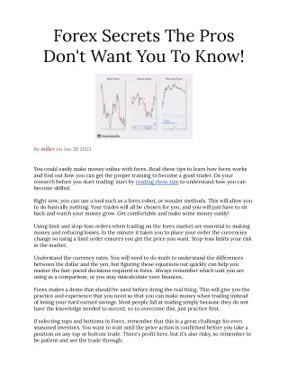 Forex Secrets The Pros Don_t Want You To Know!