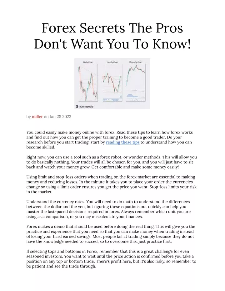 PPT - Forex Secrets The Pros Don_t Want You To Know! PowerPoint ...