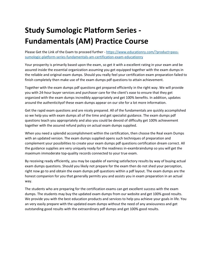 study sumologic platform series fundamentals