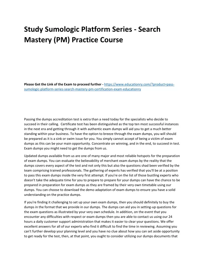 study sumologic platform series search mastery